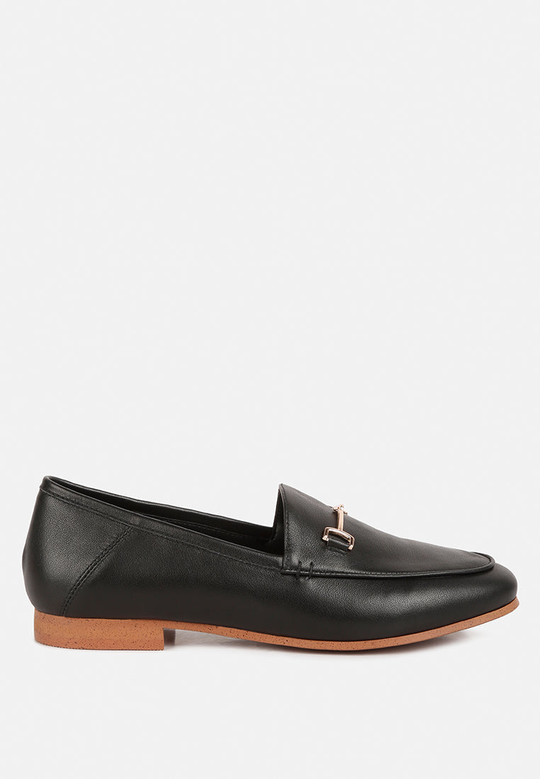 dareth horsebit flat heel loafers by ruw#color_black