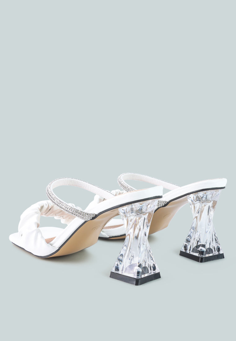 date look clear heel rhinestone sandals by ruw#color_white