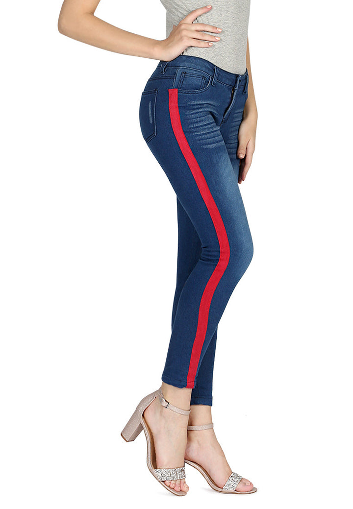 stretchable tight pant#color_dark-blue
