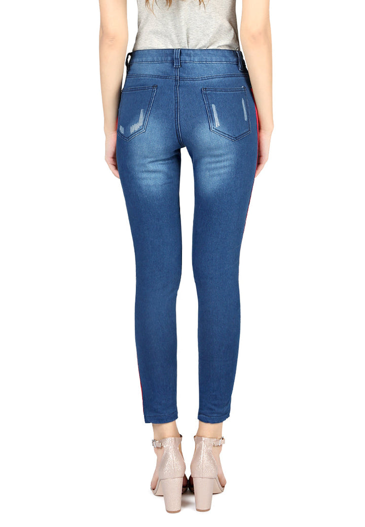 stretchable tight pant#color_dark-blue