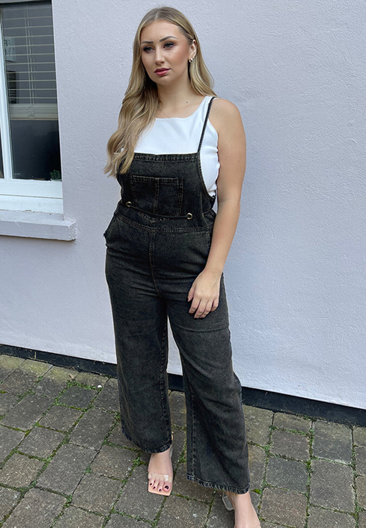 denim tie-up spaghetti jumpsuit#color_dark-grey