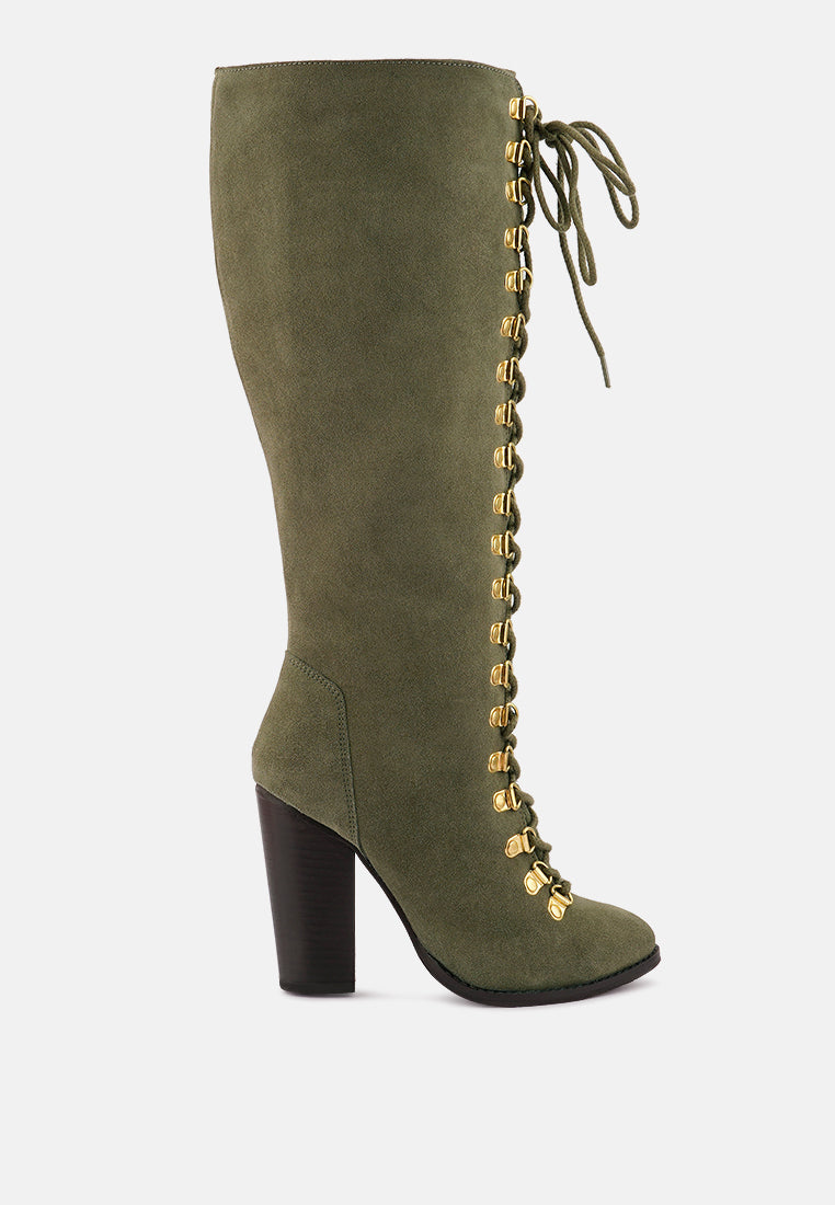 street-slay antique heeled calf boot by ruw#color_olive