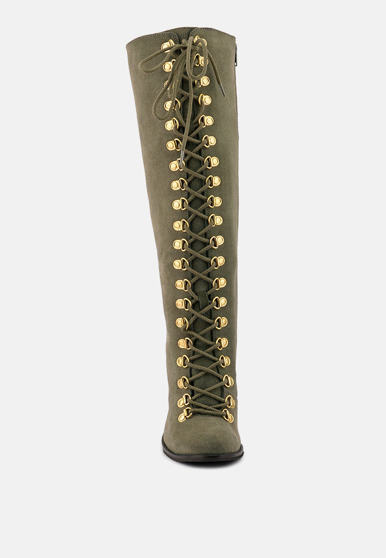 street-slay antique heeled calf boot by ruw#color_olive