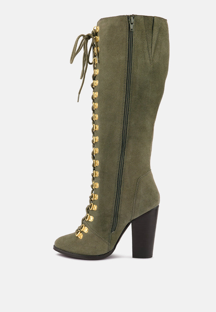 street-slay antique heeled calf boot by ruw#color_olive