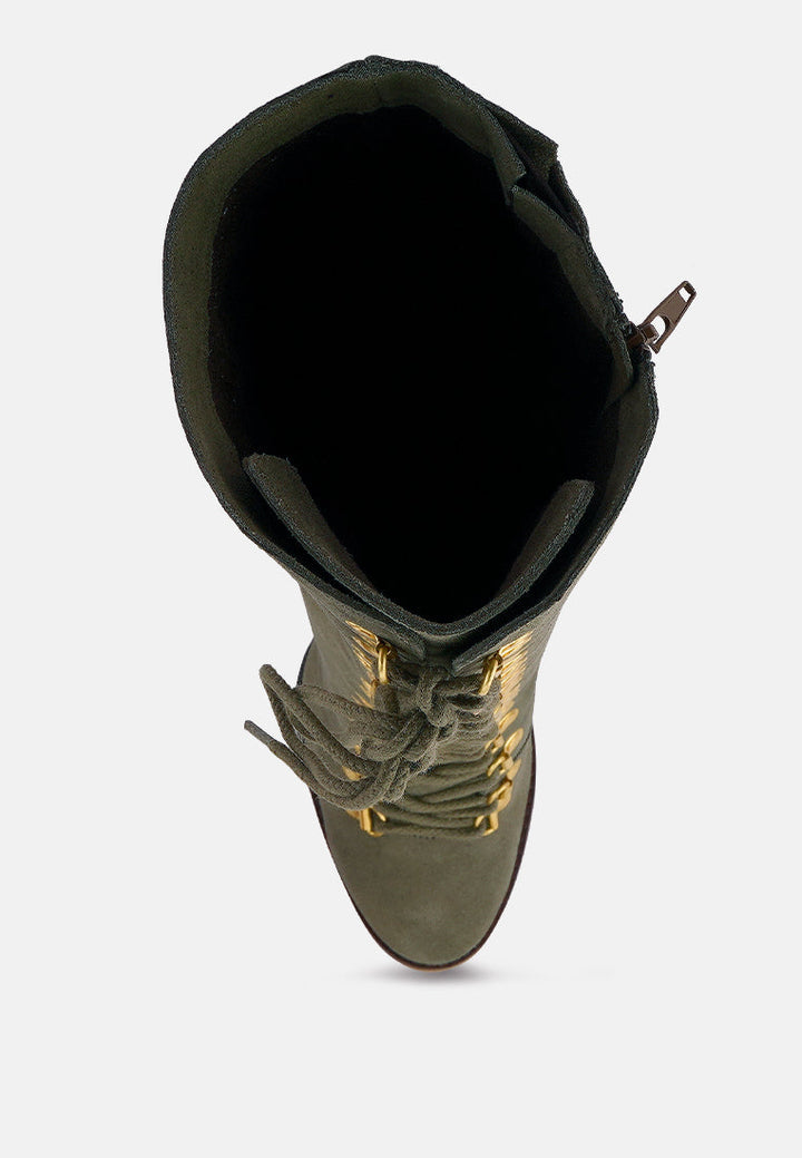 street-slay antique heeled calf boot by ruw#color_olive
