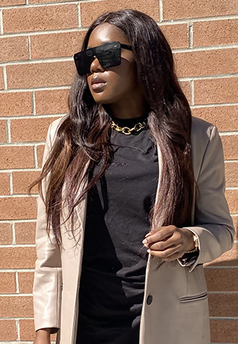 day star oversized square frame sunglasses#color_black