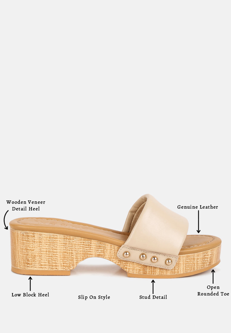 minny textured heel leather slip on sandals by ruw#color_beige