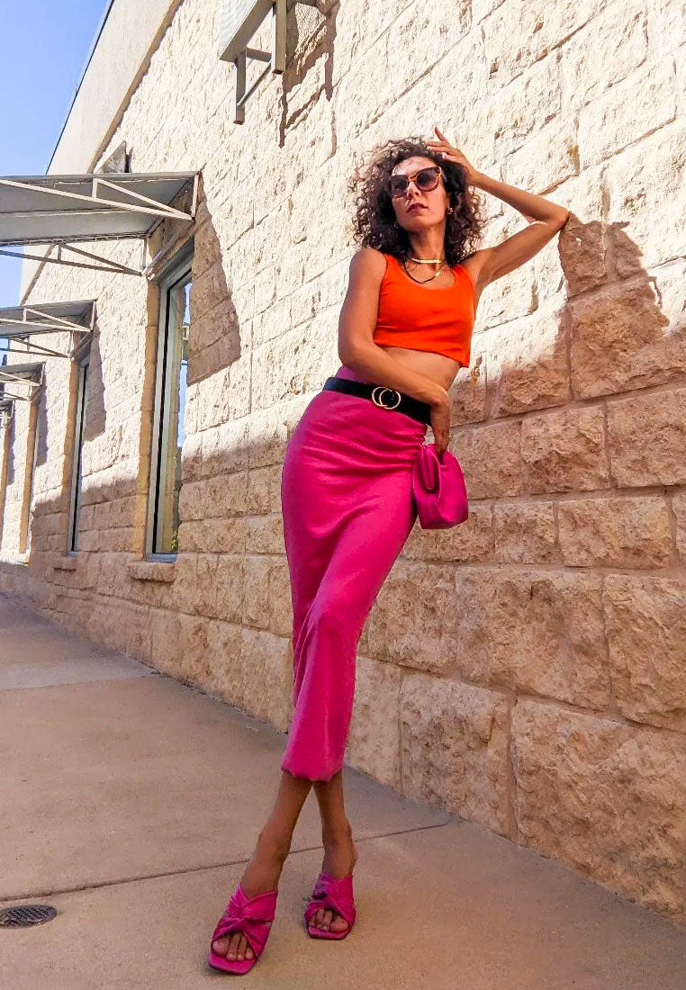 battle ex corss pleated strap slip on sandals by ruw#color_fuchsia
