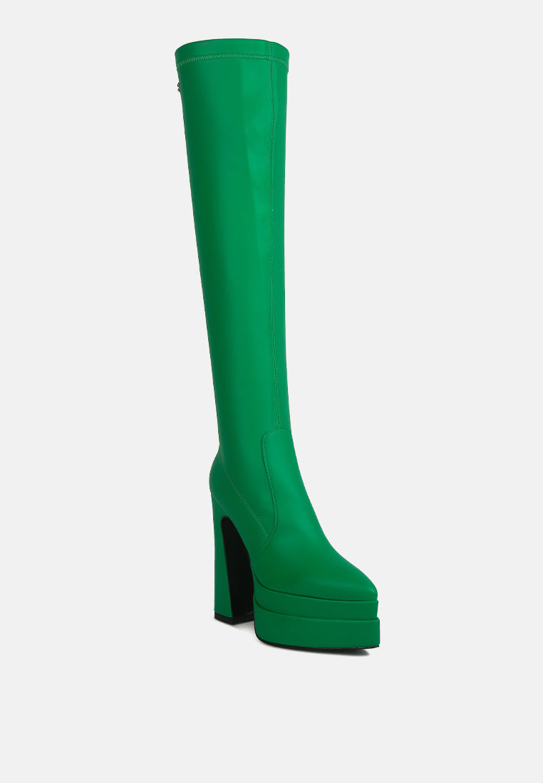 cyber punk high platform long boots by ruw#color_green