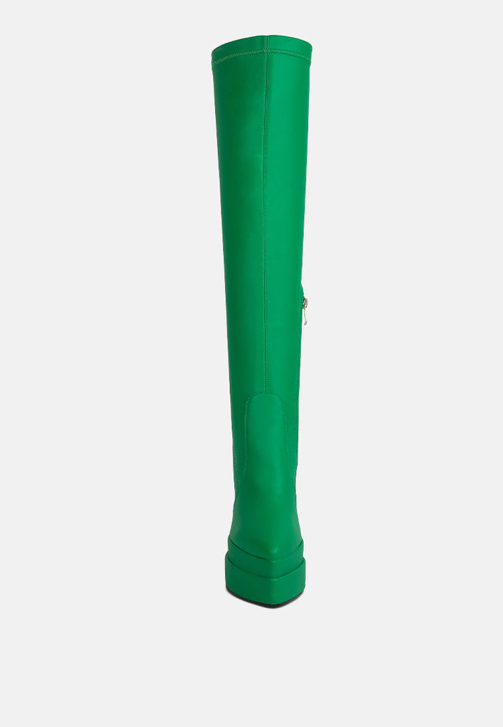 cyber punk high platform long boots by ruw#color_green