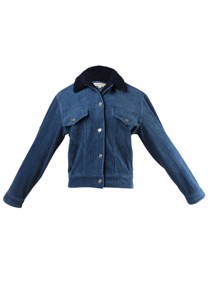 borg cord jacket#color_blue