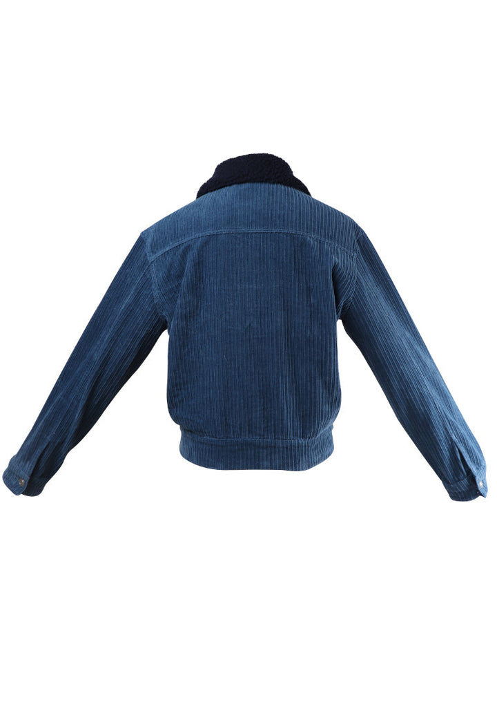 borg cord jacket#color_blue