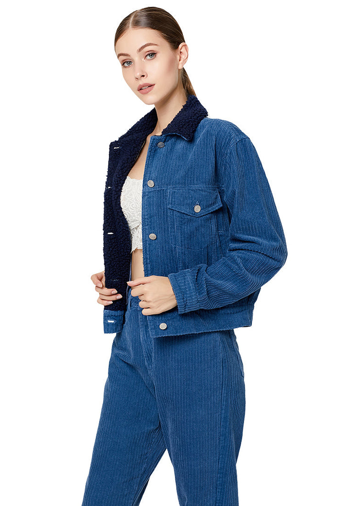 borg cord jacket#color_blue