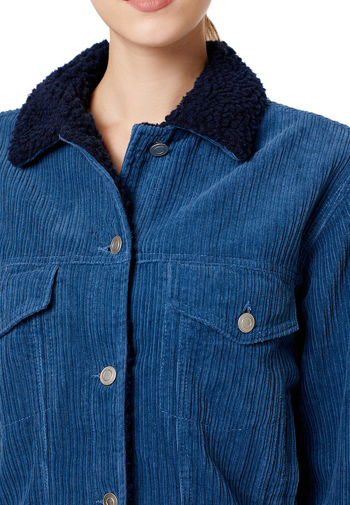 borg cord jacket#color_blue