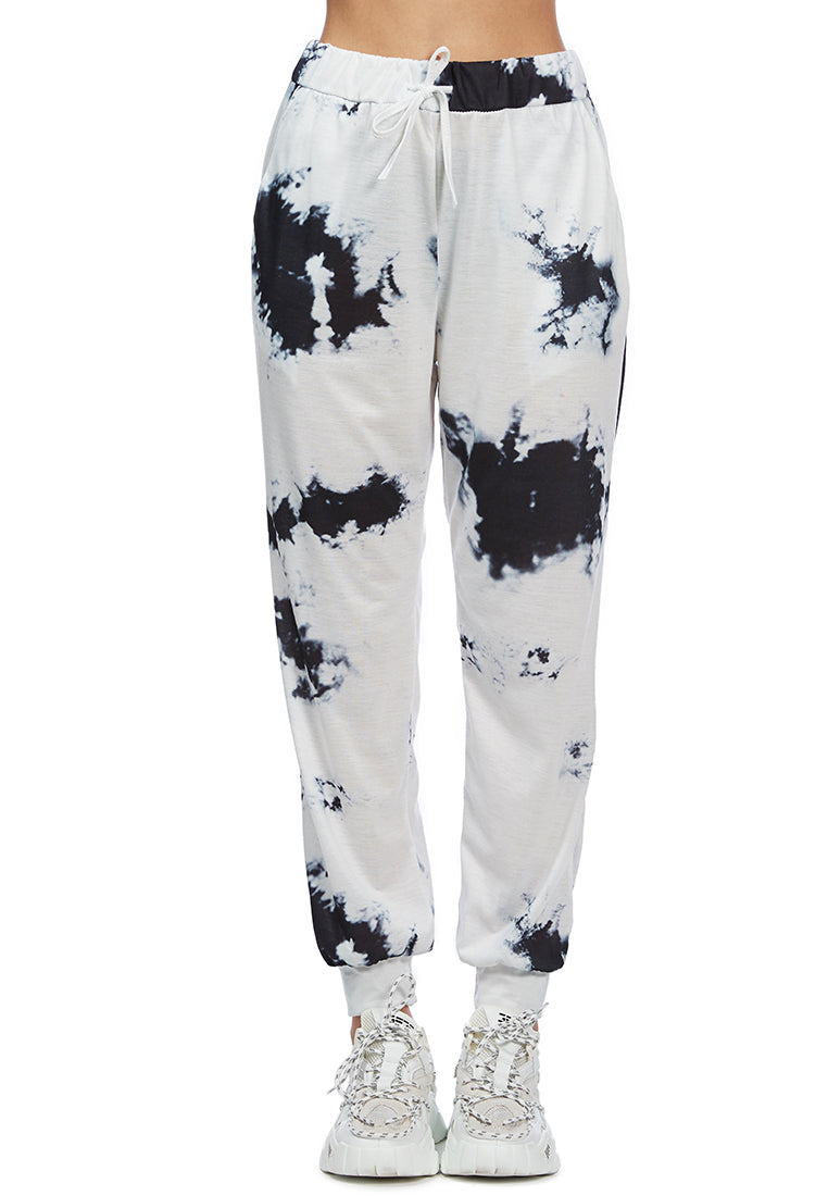 tie-dye settle in style lounge pants#color_blue-white