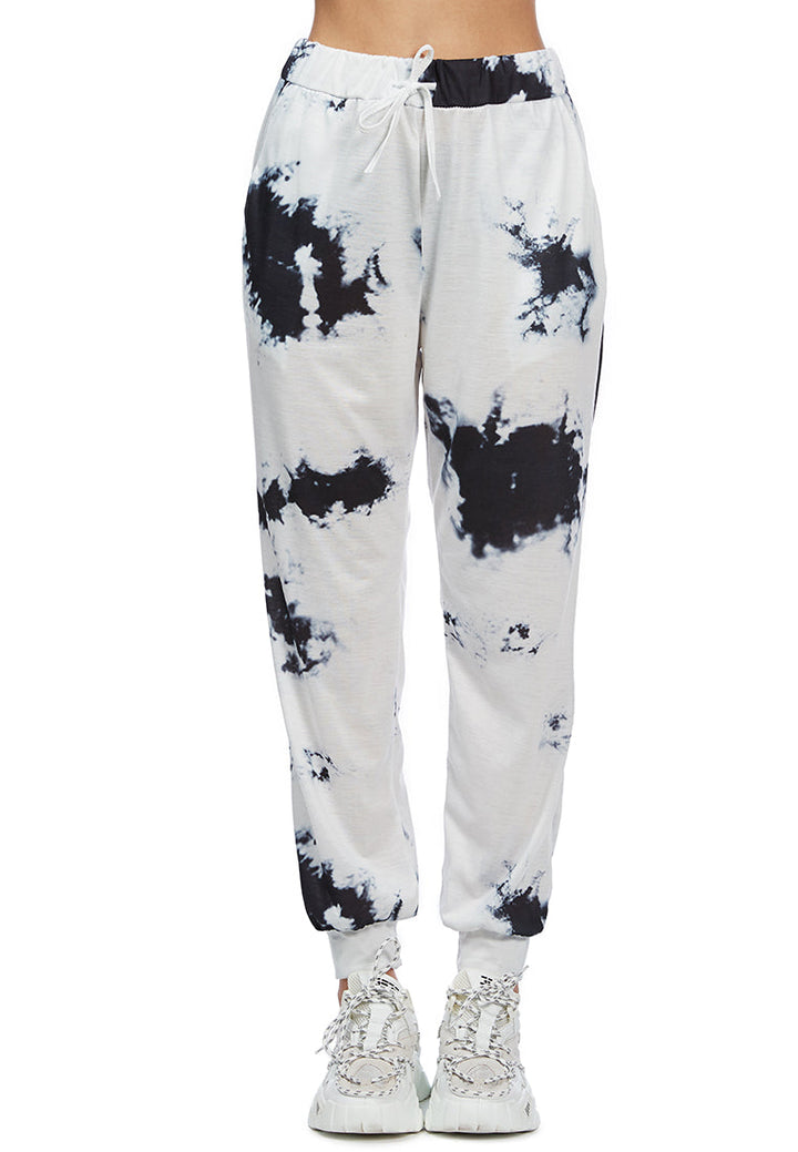 tie-dye settle in style lounge pants#color_blue-white