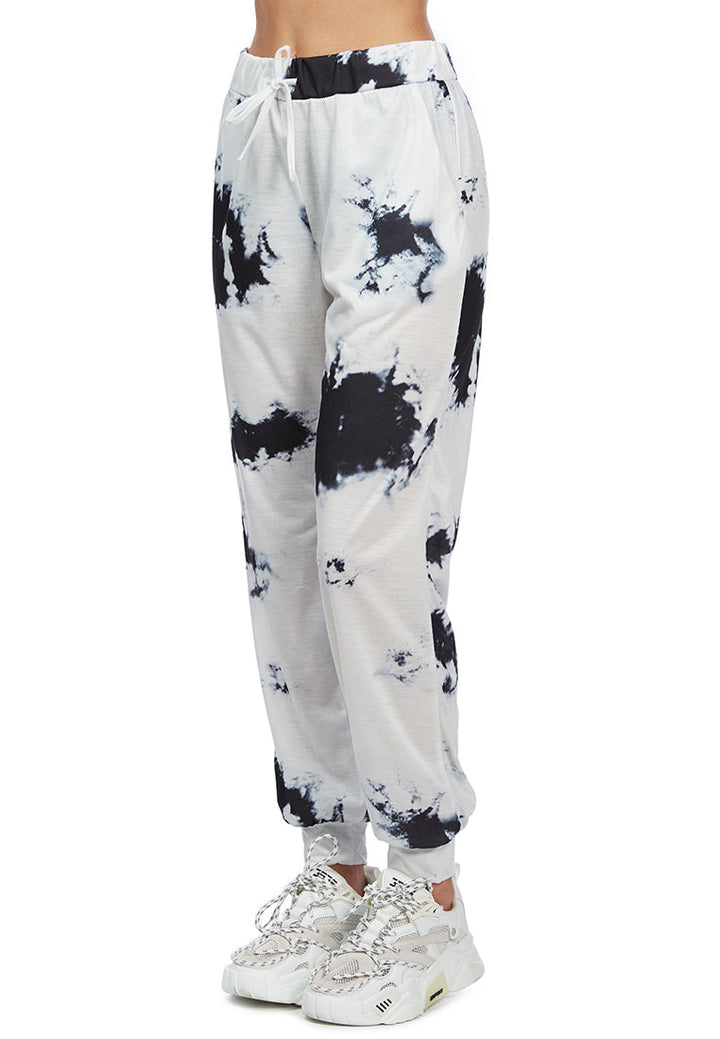 tie-dye settle in style lounge pants#color_blue-white