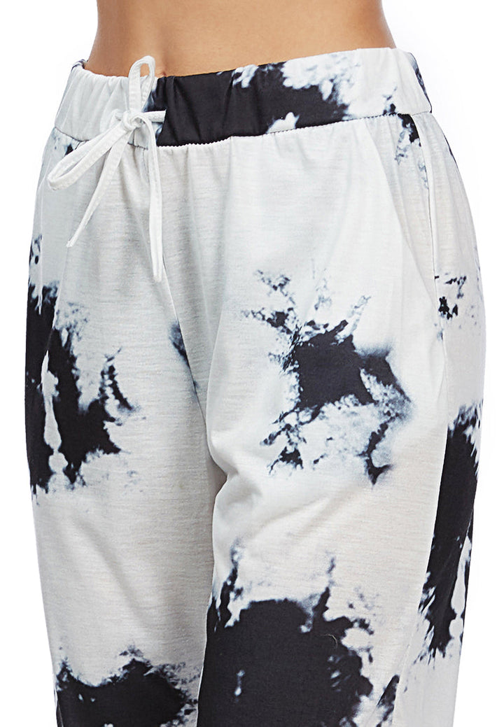 tie-dye settle in style lounge pants#color_blue-white