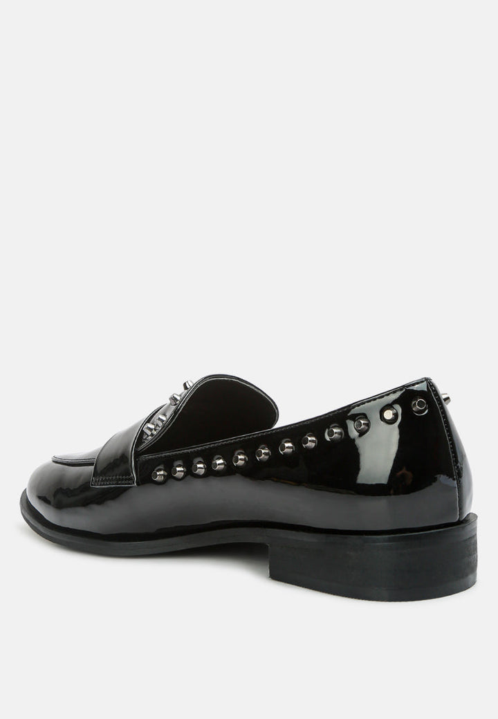 emilia patent stud penny loafers by ruw#color_black