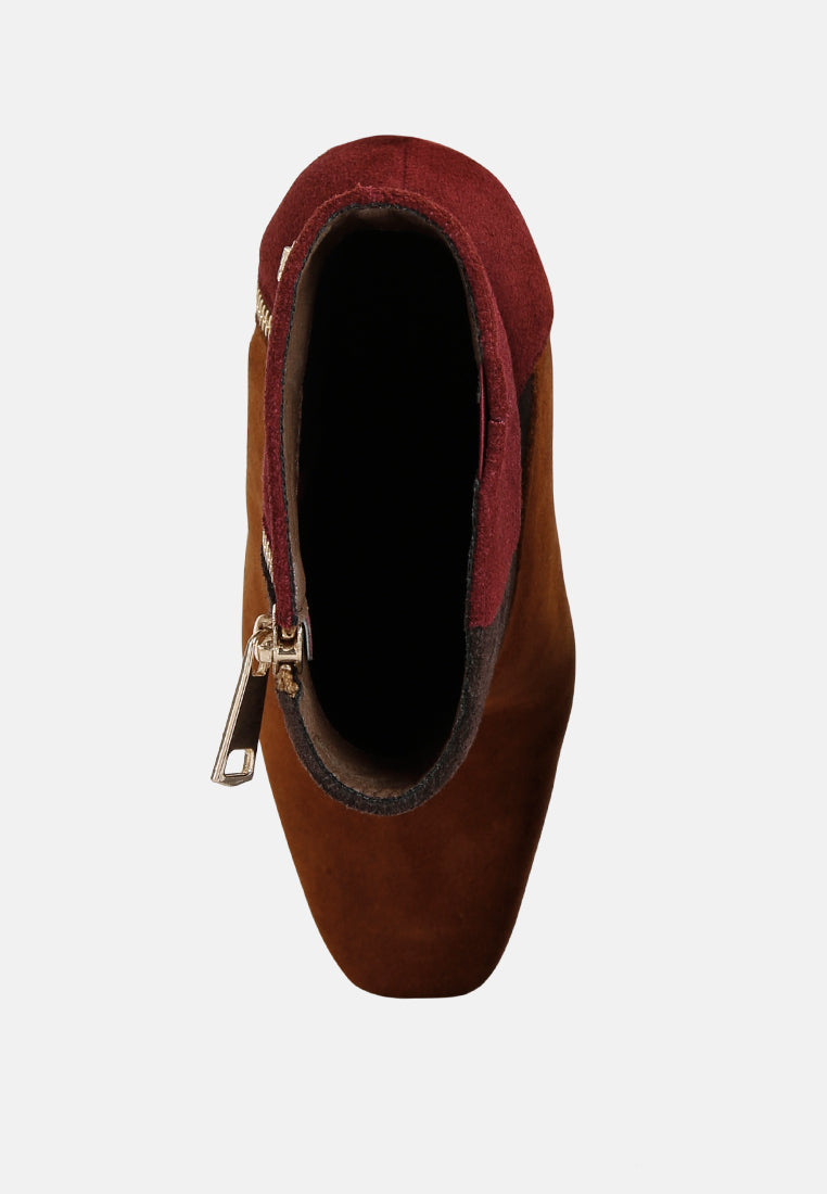 ezra patchwork suede ankle boots by ruw#color_tan