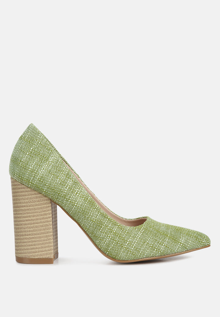 elsie canvas block heel pumps by ruw#color_green