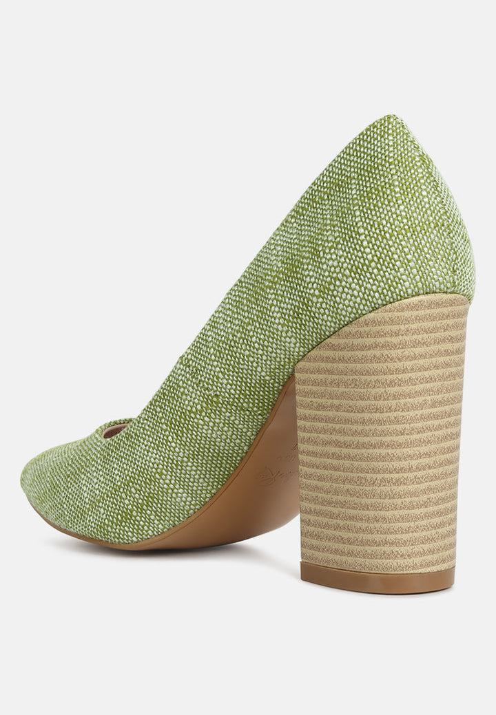 elsie canvas block heel pumps by ruw#color_green