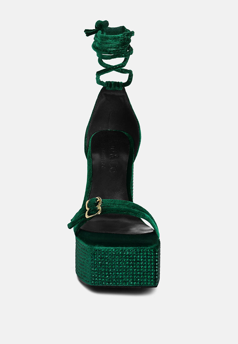firecrown rhinestone platform high block sandals by ruw#color_green