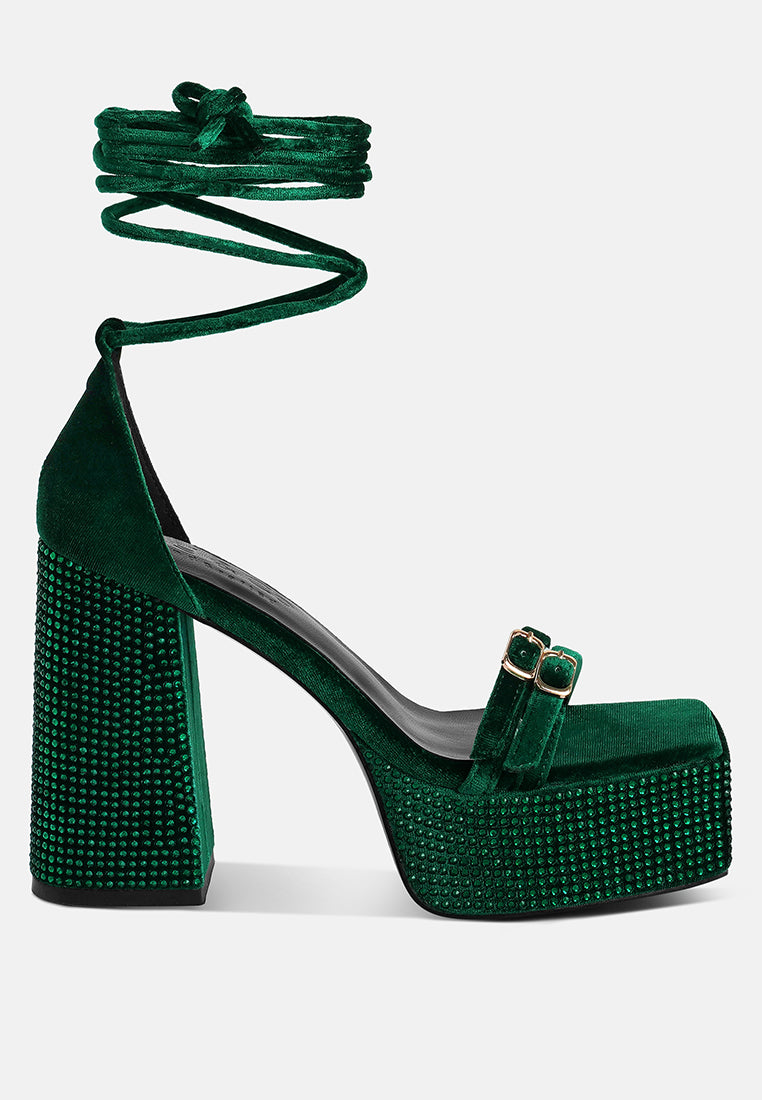 firecrown rhinestone platform high block sandals by ruw#color_green