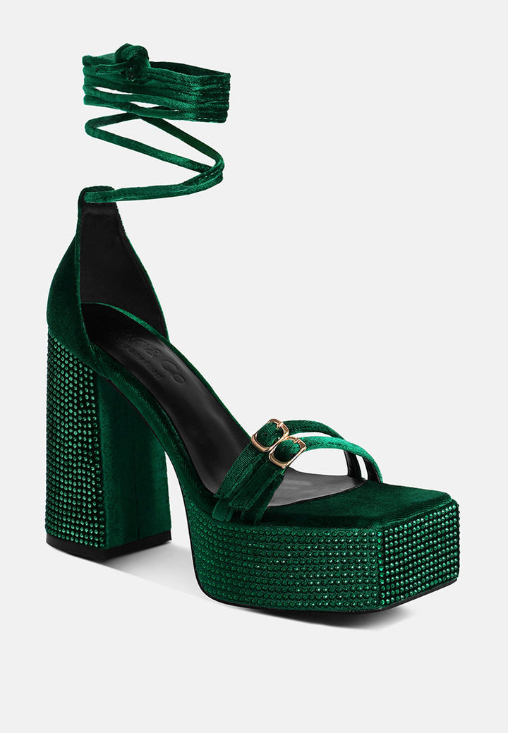 firecrown rhinestone platform high block sandals by ruw#color_green