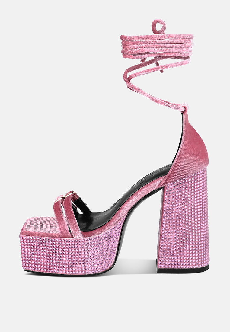 firecrown rhinestone platform high block sandals by ruw#color_lilac
