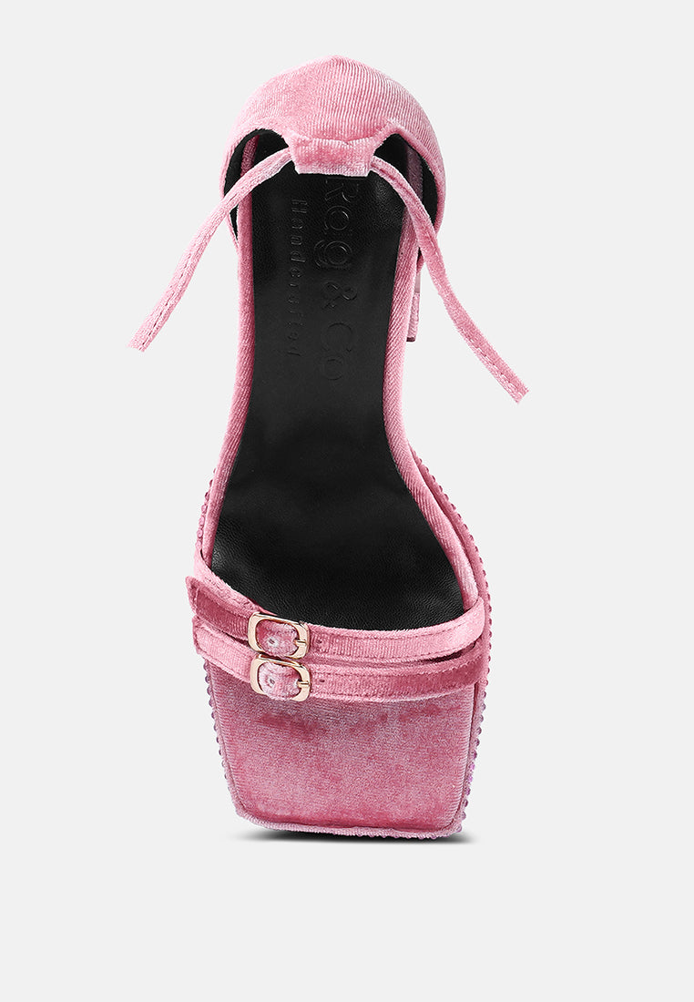 firecrown rhinestone platform high block sandals by ruw#color_lilac