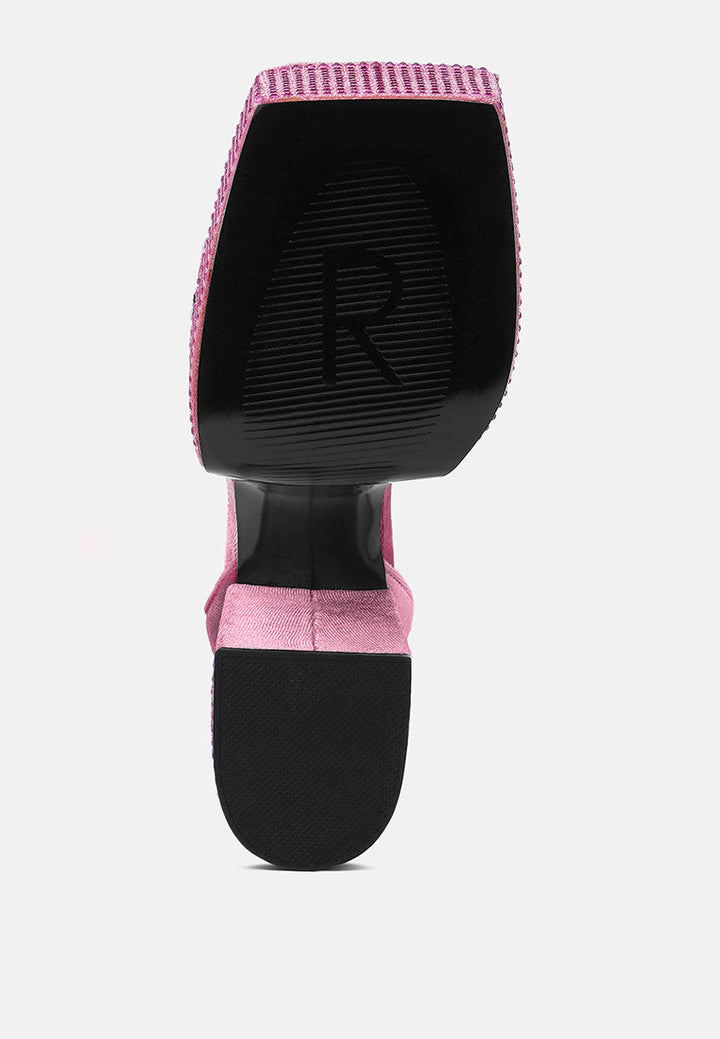 firecrown rhinestone platform high block sandals by ruw#color_lilac