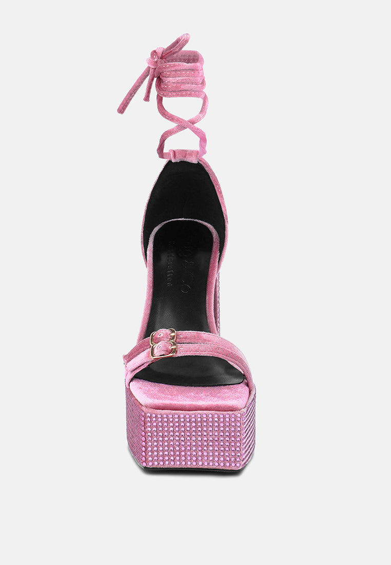 firecrown rhinestone platform high block sandals by ruw#color_lilac