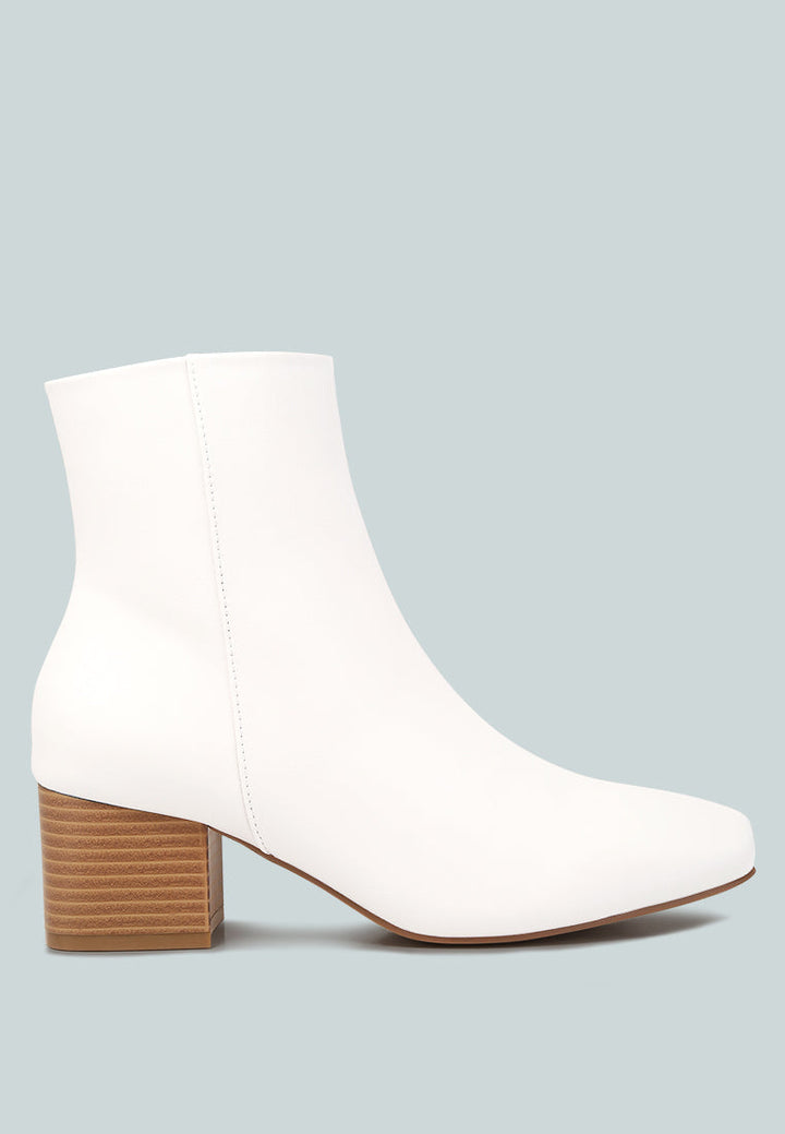 davia leather square toe ankle boots by mode#color_white