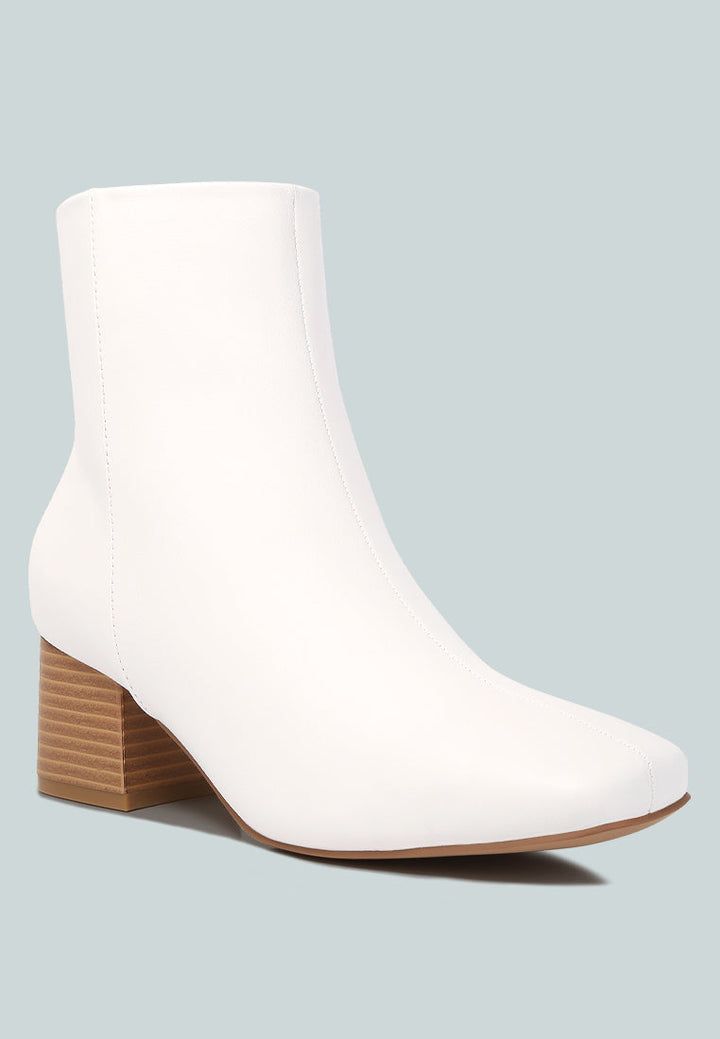 davia leather square toe ankle boots by mode#color_white