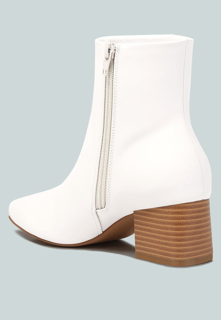 davia leather square toe ankle boots by mode#color_white