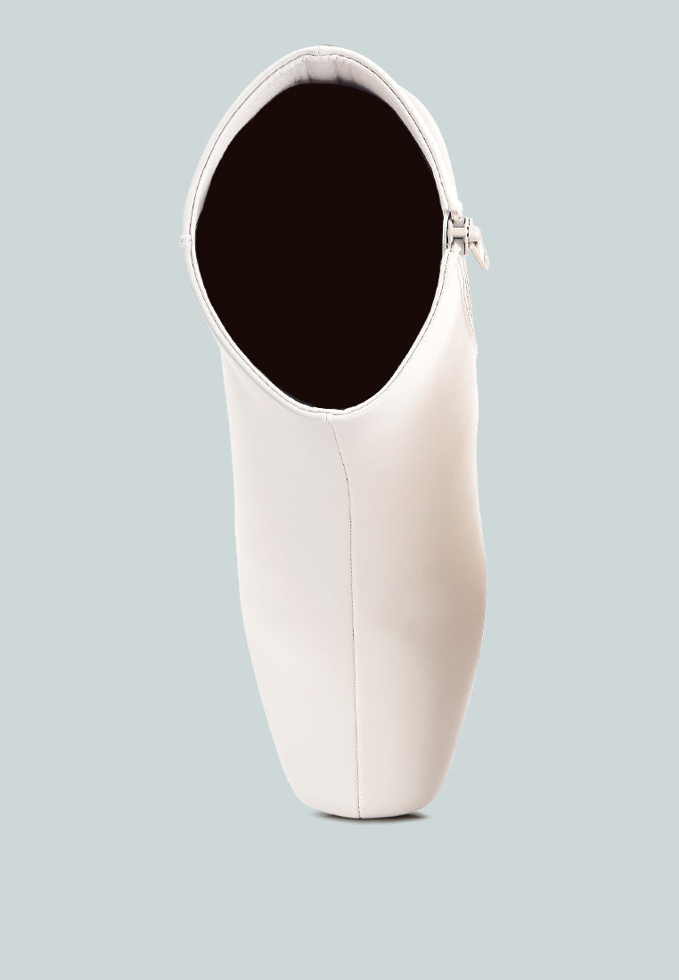 davia leather square toe ankle boots by mode#color_white
