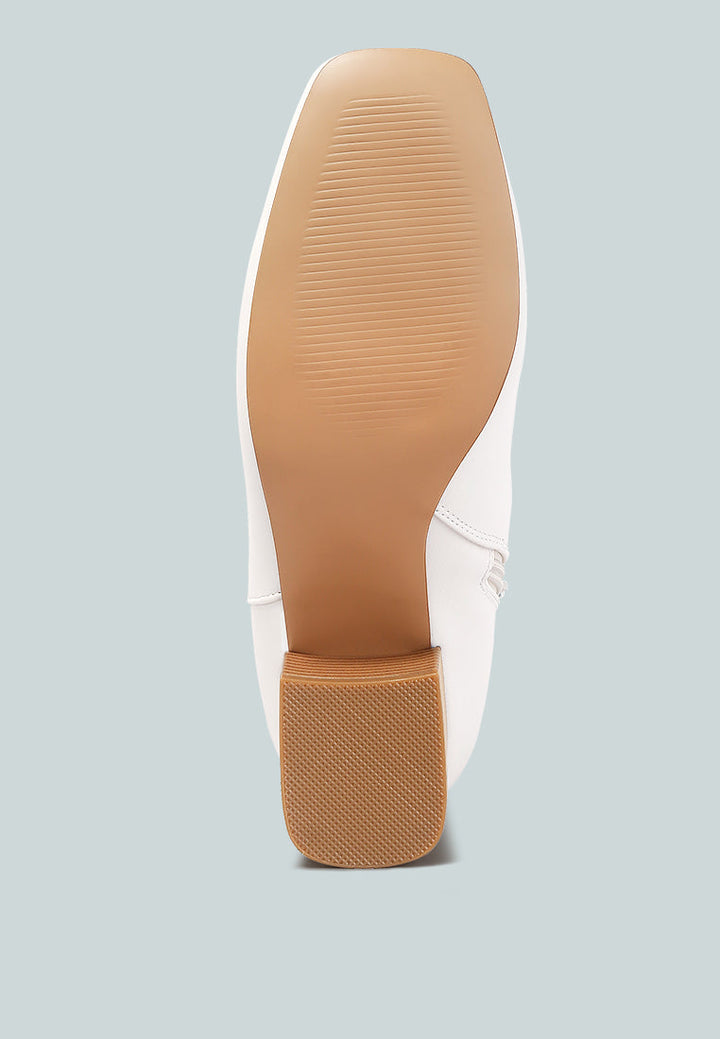 davia leather square toe ankle boots by mode#color_white