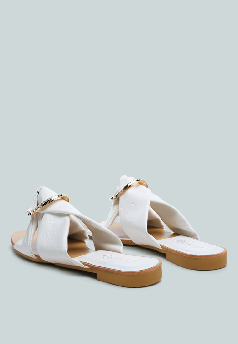 genoise knot and jewel flat slides#color_white
