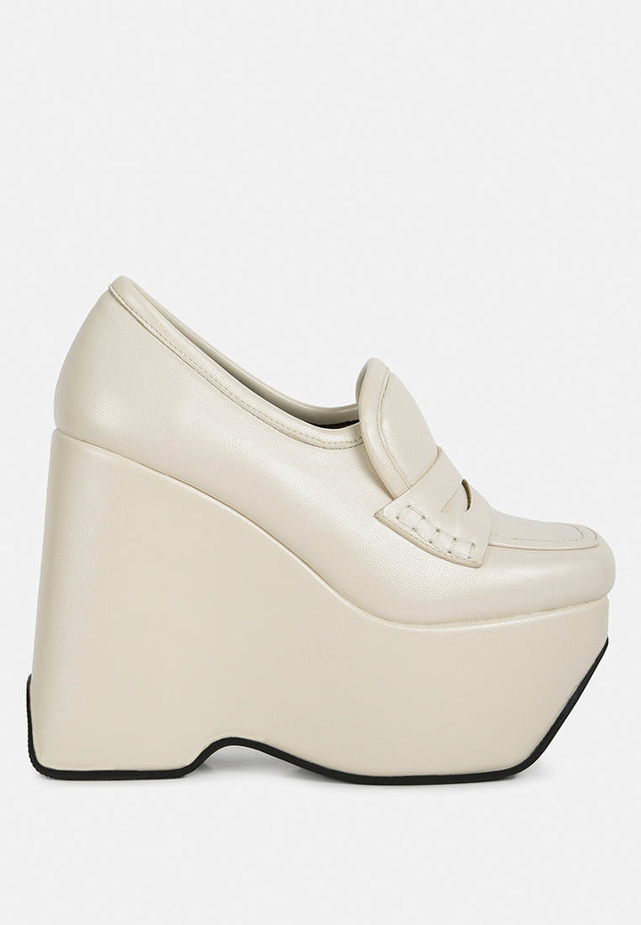 gilliam high platform wedge loafers by ruw#color_beige