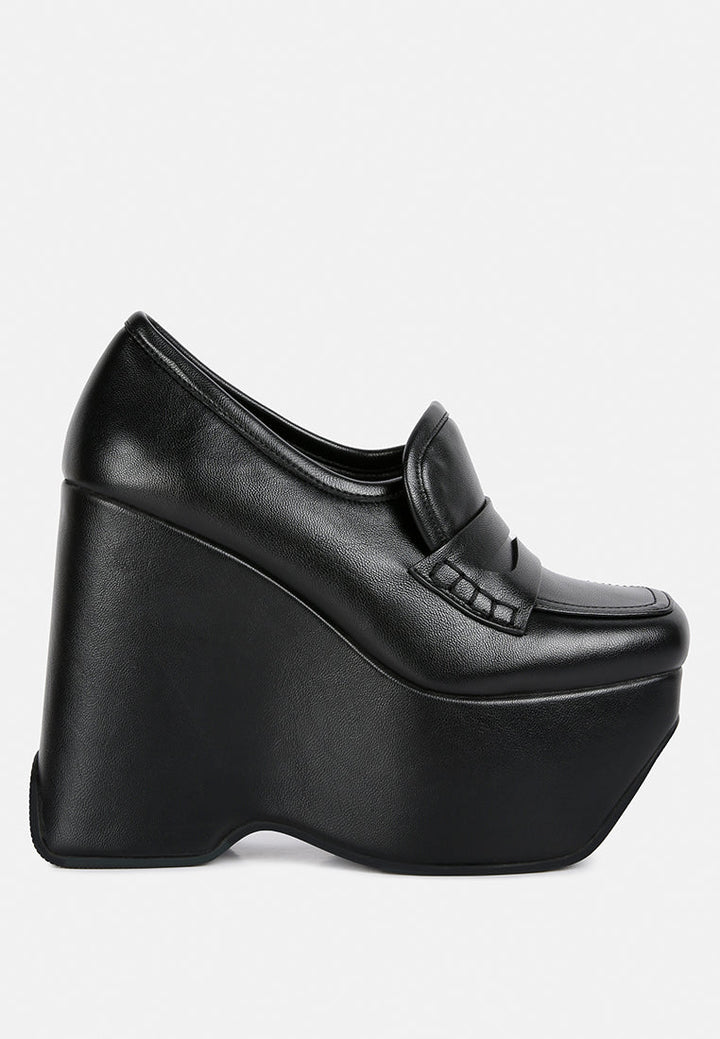 gilliam high platform wedge loafers by ruw#color_black