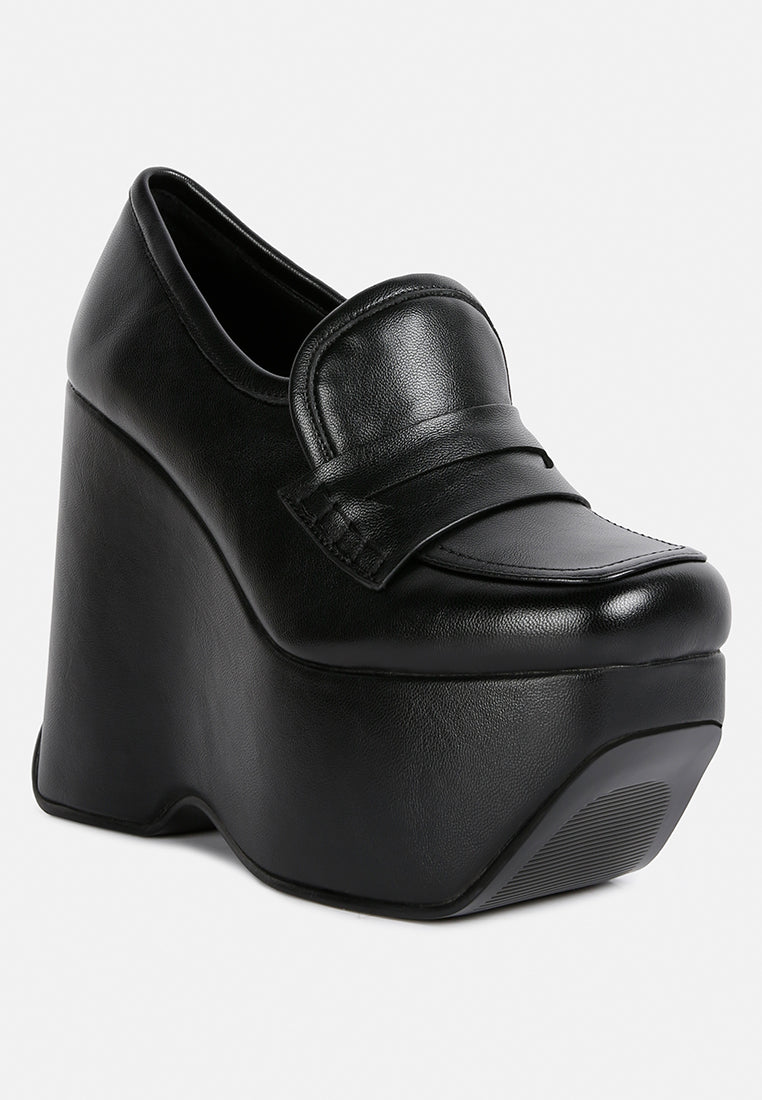 gilliam high platform wedge loafers by ruw#color_black
