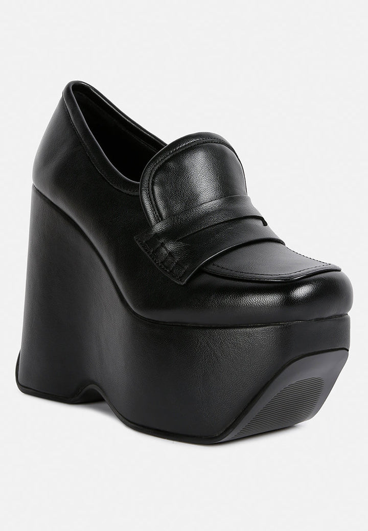 gilliam high platform wedge loafers by ruw#color_black