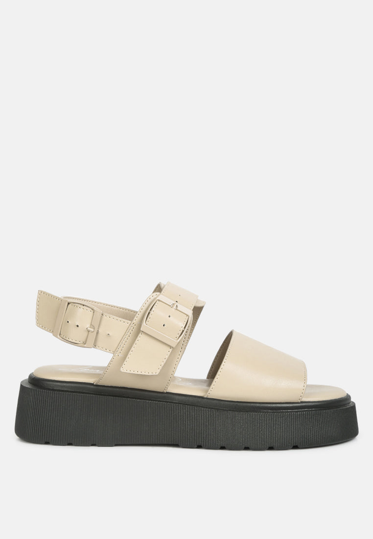 gladen pin buckle platform sandals by ruw#color_beige