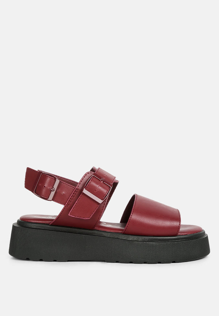 gladen pin buckle platform sandals by ruw#color_burgundy