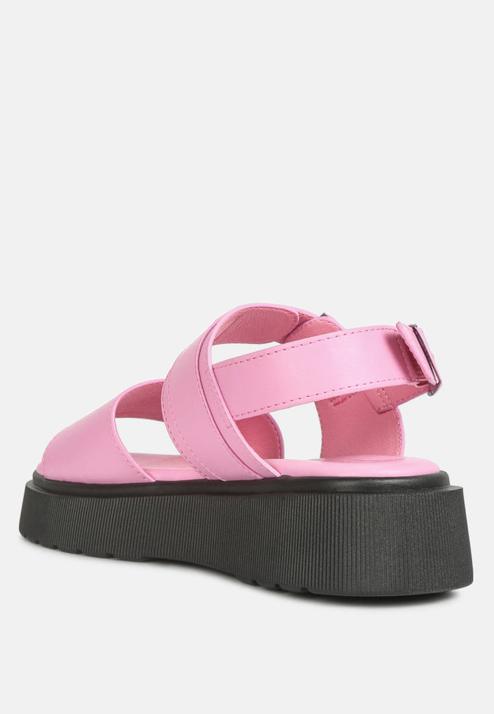 gladen pin buckle platform sandals by ruw#color_pink