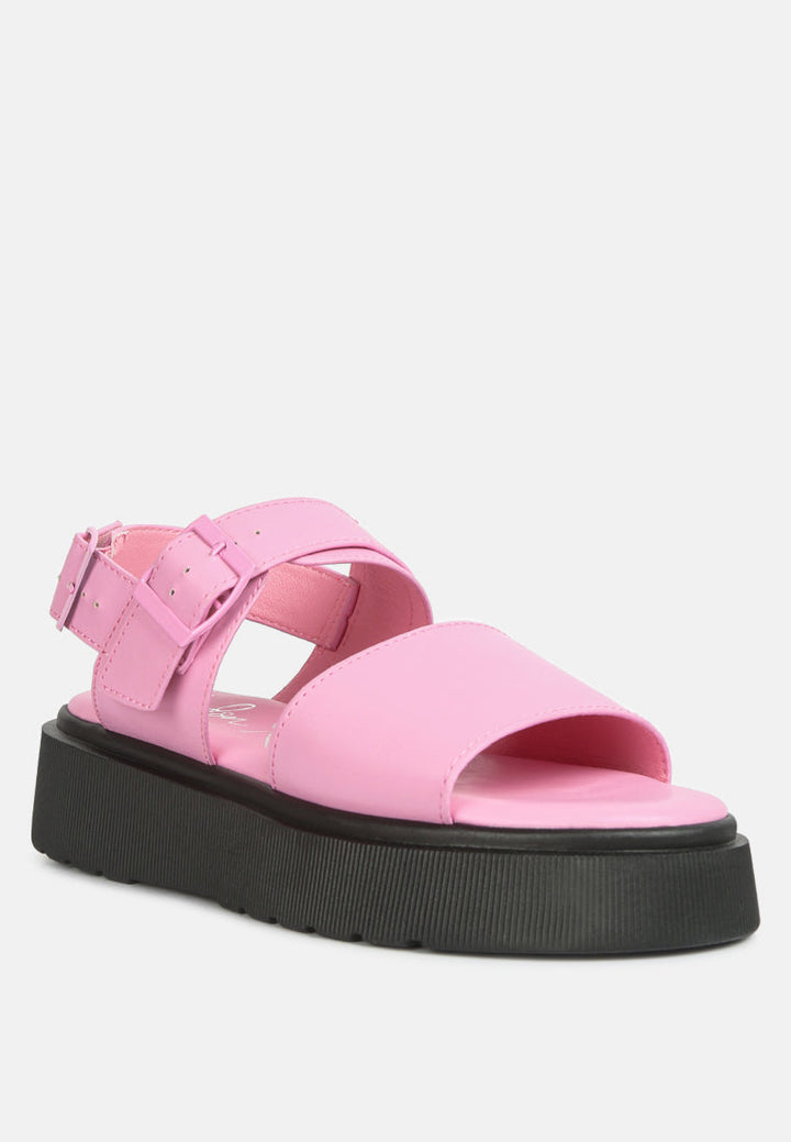 gladen pin buckle platform sandals by ruw#color_pink