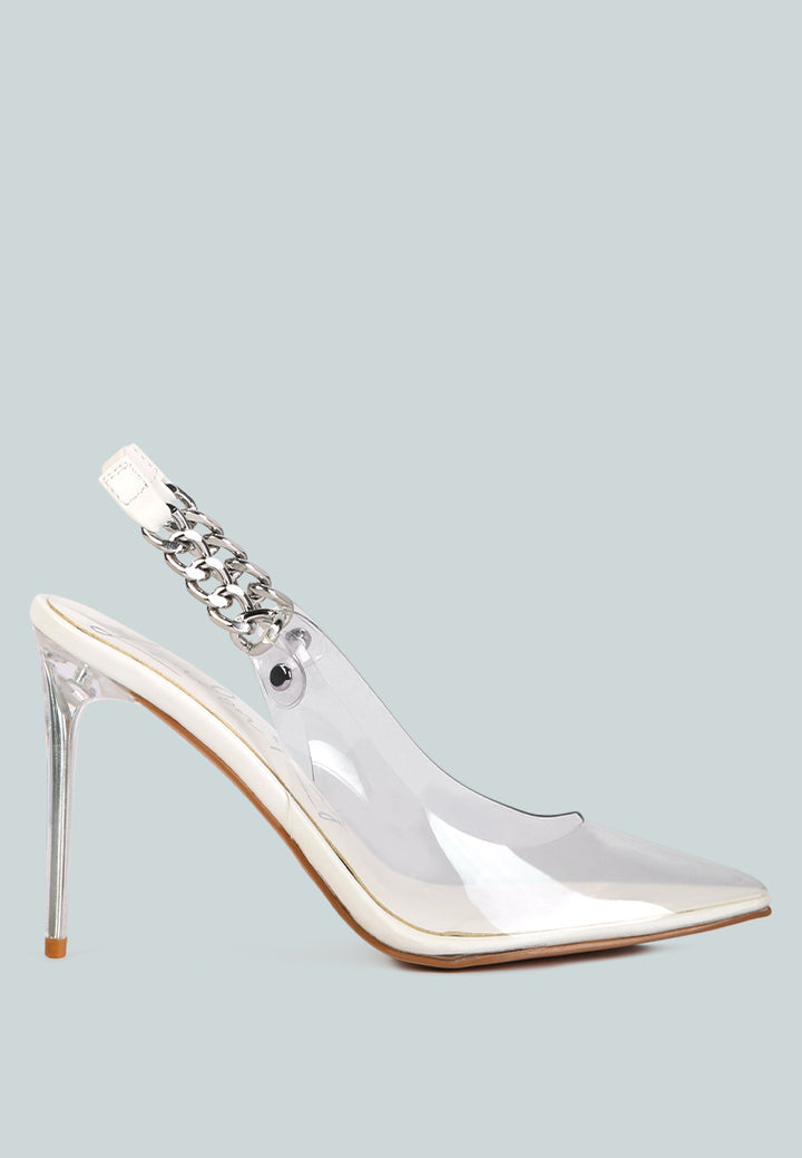 goddess heeled clear chain slingback sandal#color_white