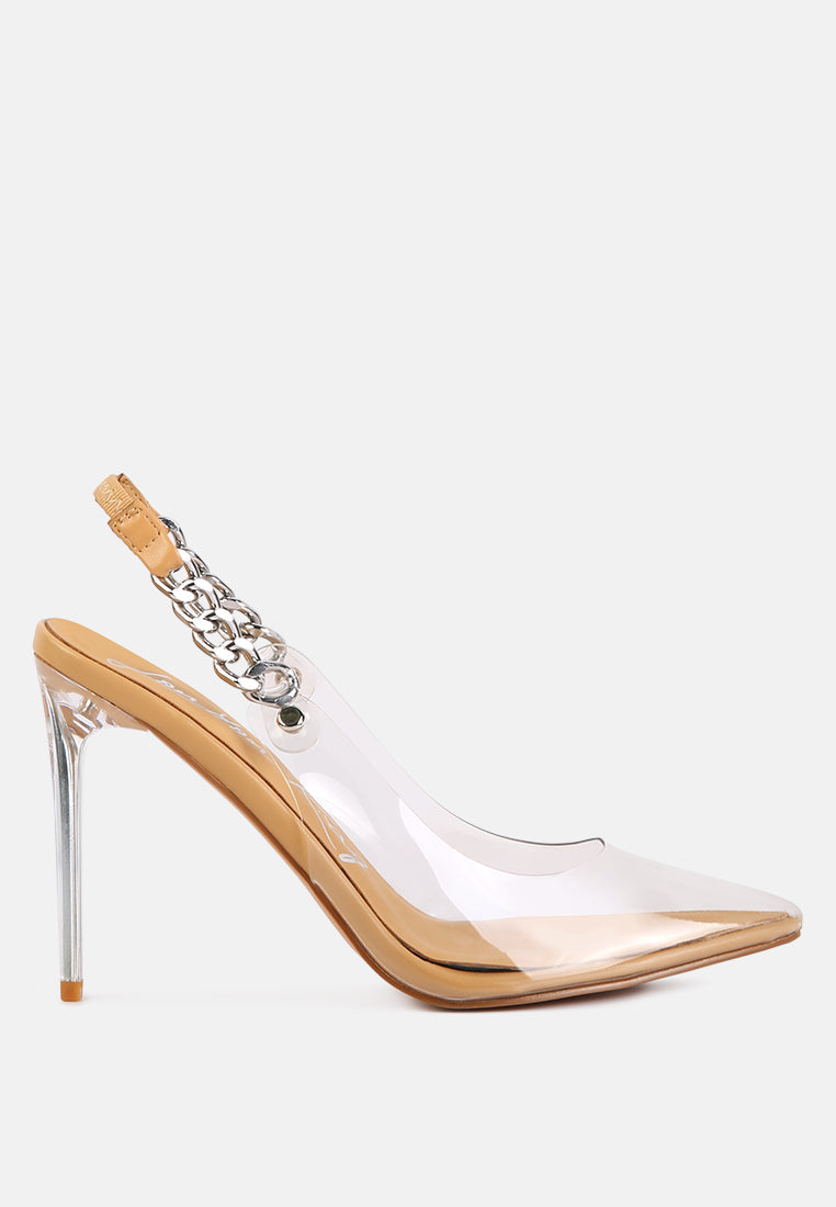 goddess metallic stiletto heel slingback sandals by ruw#color_beige