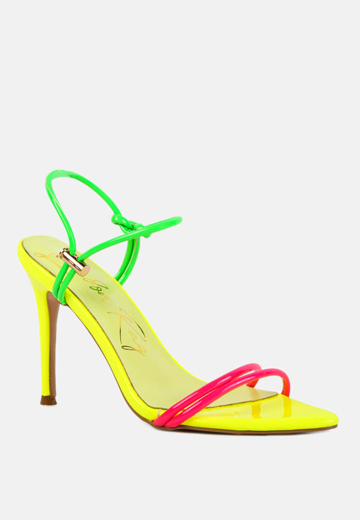 high porch drawstring band stiletto sandals by ruw#color_neon-yellow